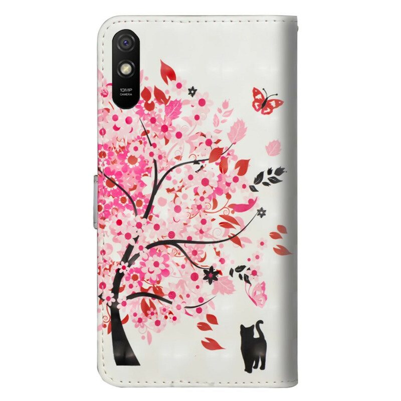 Folio Cover Xiaomi Redmi 9A Albero Rosa