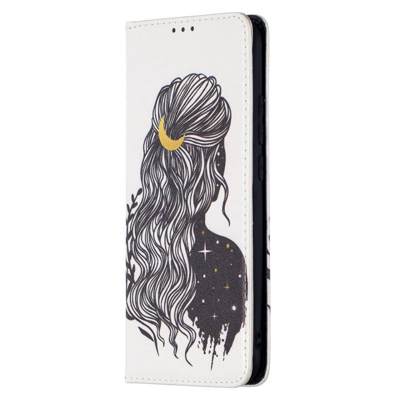 Folio Cover Xiaomi Redmi 9A Custodia in pelle Bei Capelli