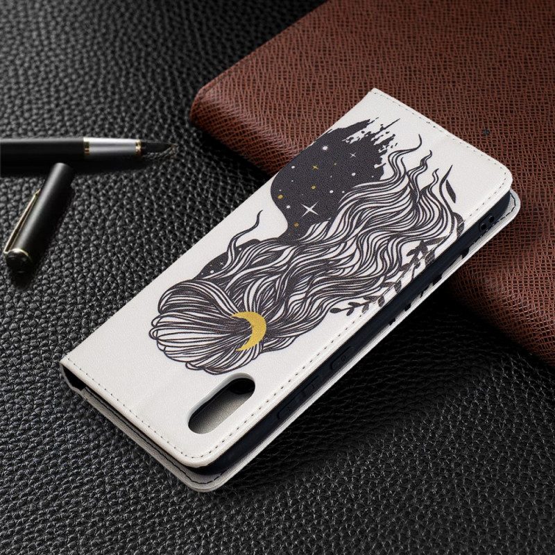 Folio Cover Xiaomi Redmi 9A Custodia in pelle Bei Capelli