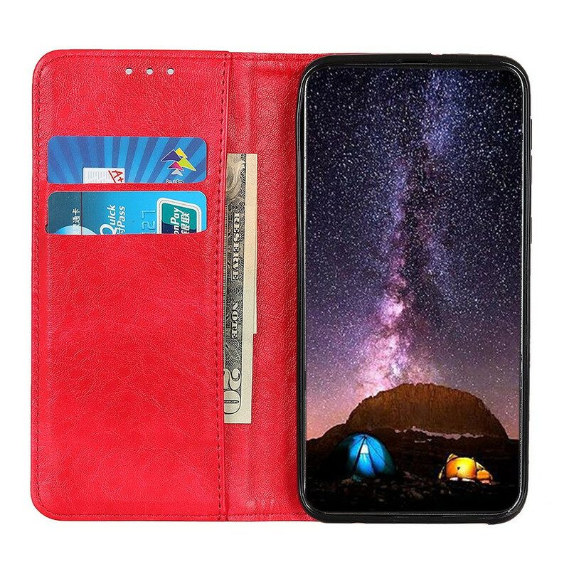 Folio Cover Xiaomi Redmi 9A Custodia in pelle Crosta Di Pelle Testurizzata