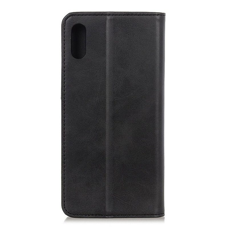 Folio Cover Xiaomi Redmi 9A Custodia in pelle Cuoio Spaccato