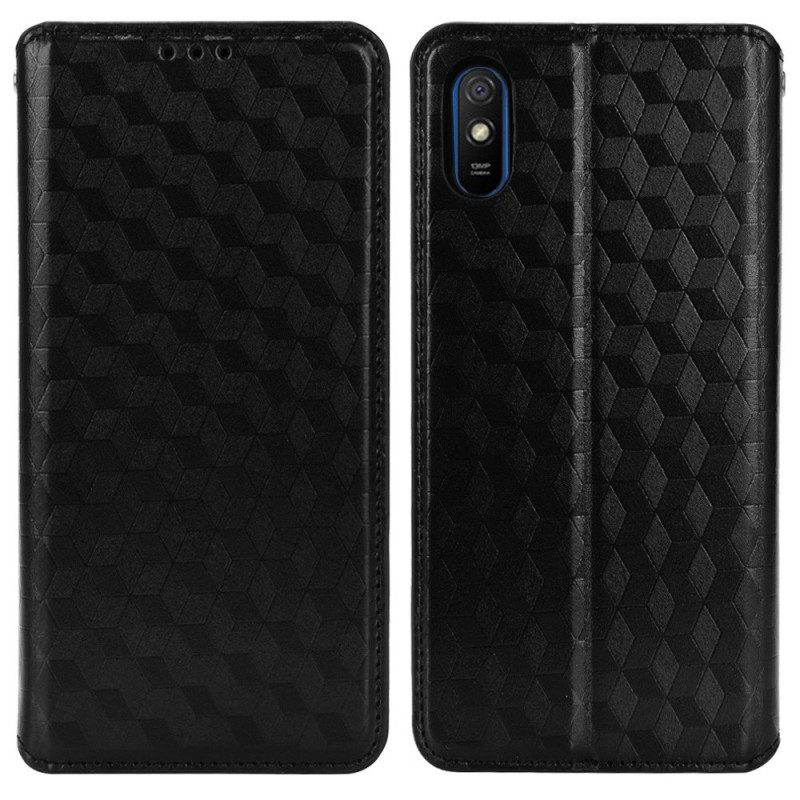 Folio Cover Xiaomi Redmi 9A Custodia in pelle Effetto Pelle Diamante