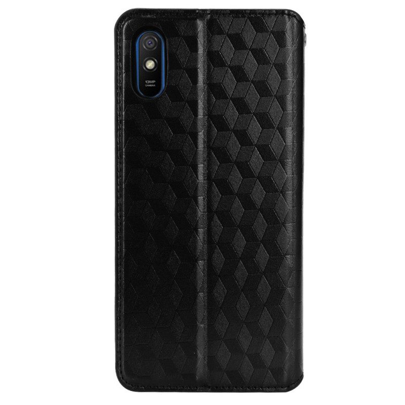 Folio Cover Xiaomi Redmi 9A Custodia in pelle Effetto Pelle Diamante