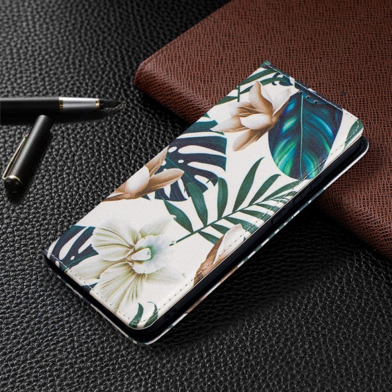 Folio Cover Xiaomi Redmi 9A Custodia in pelle Foglie