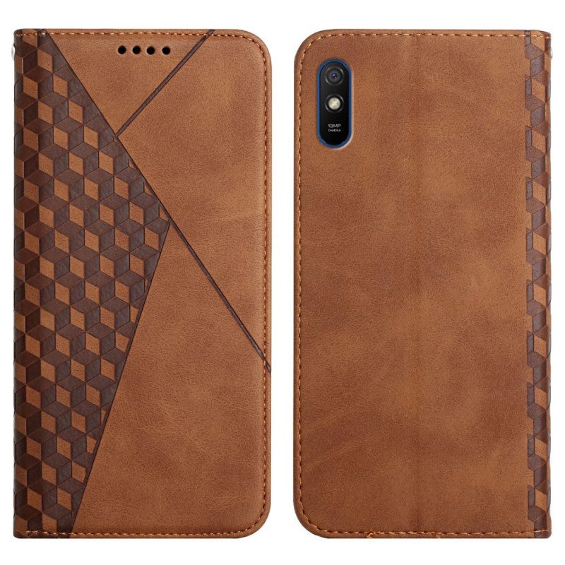 Folio Cover Xiaomi Redmi 9A Custodia in pelle Geo Effetto Pelle