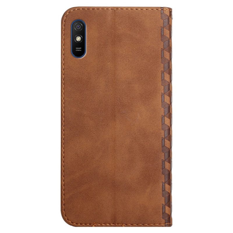 Folio Cover Xiaomi Redmi 9A Custodia in pelle Geo Effetto Pelle