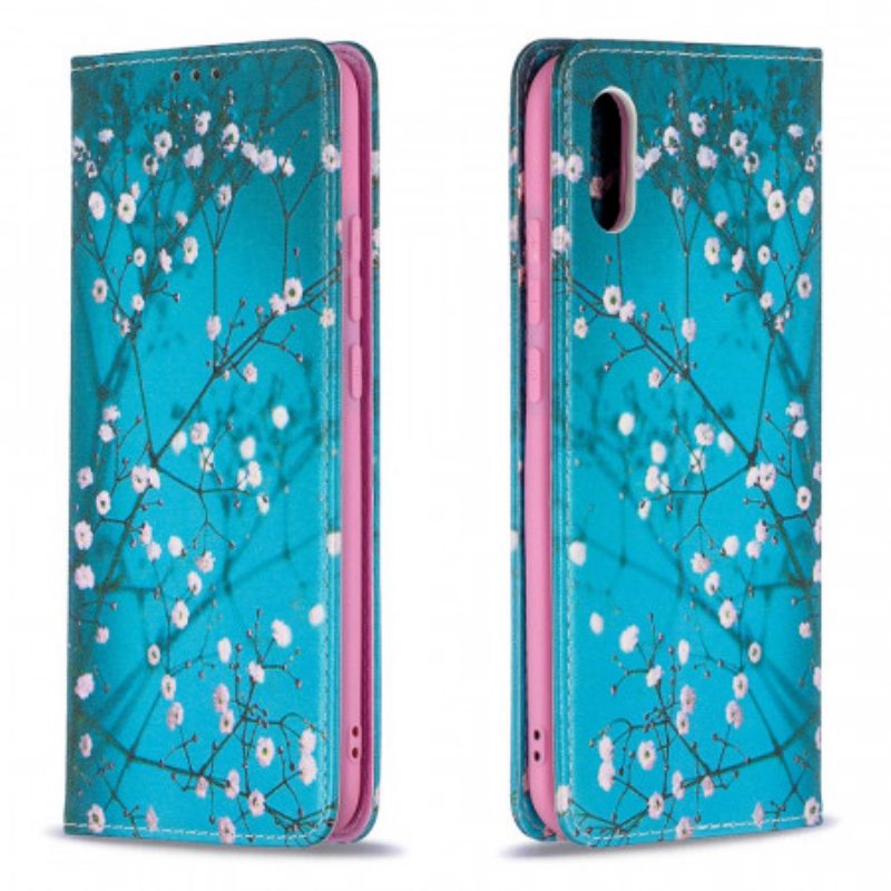 Folio Cover Xiaomi Redmi 9A Custodia in pelle Rami Fioriti