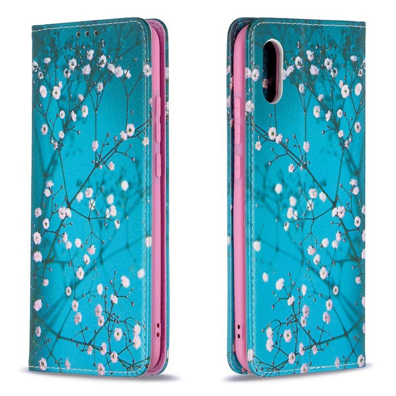 Folio Cover Xiaomi Redmi 9A Custodia in pelle Rami Fioriti