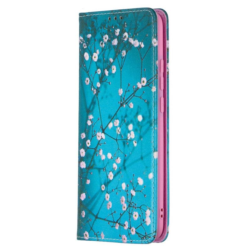 Folio Cover Xiaomi Redmi 9A Custodia in pelle Rami Fioriti