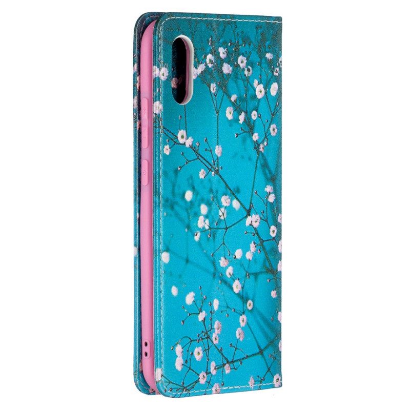 Folio Cover Xiaomi Redmi 9A Custodia in pelle Rami Fioriti