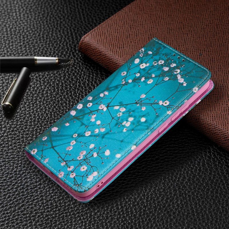 Folio Cover Xiaomi Redmi 9A Custodia in pelle Rami Fioriti