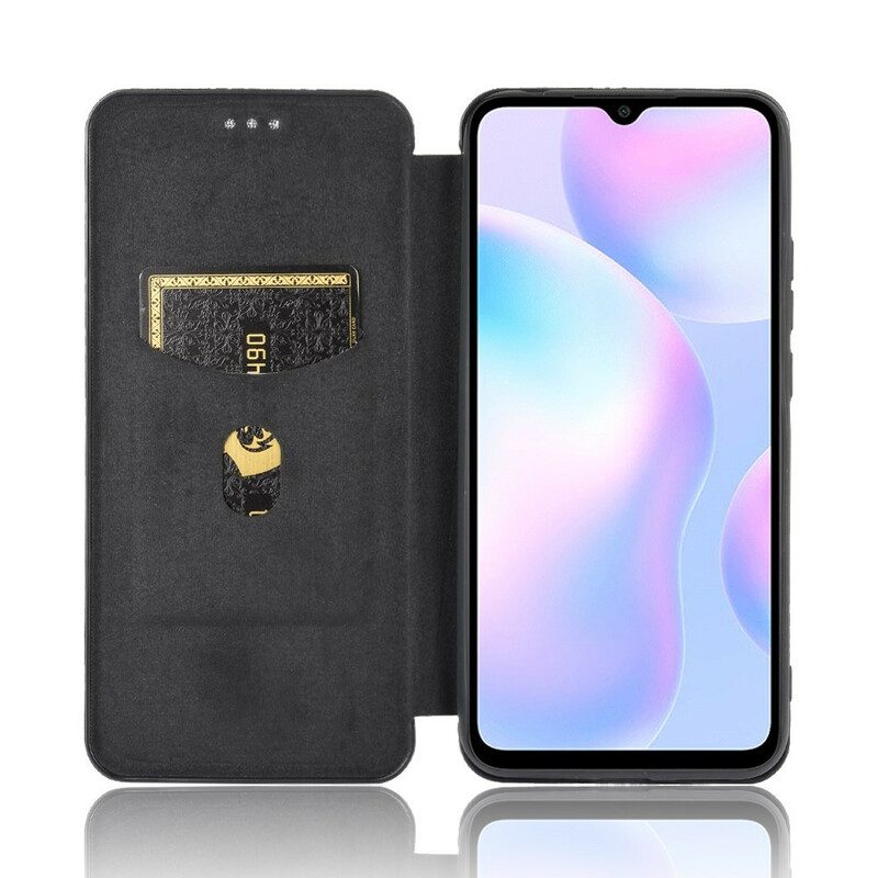 Folio Cover Xiaomi Redmi 9A Custodia in pelle Silicone Colorato Al Carbonio