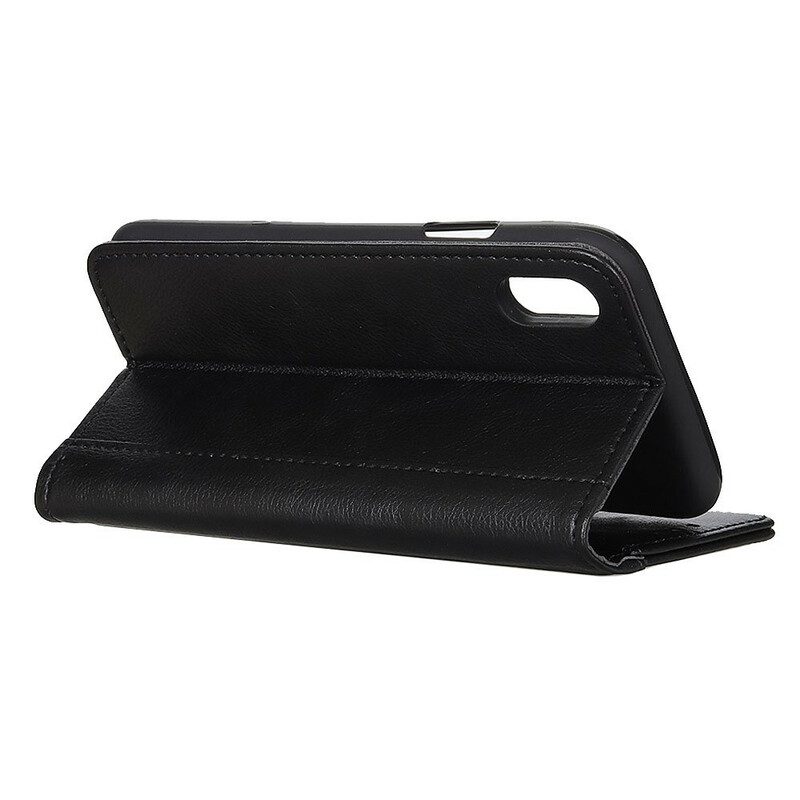 Folio Cover Xiaomi Redmi 9A Custodia in pelle Versione In Crosta Di Litchi