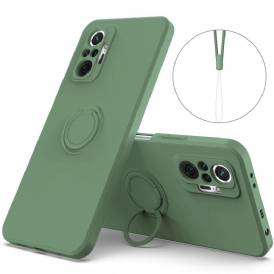 Cover Xiaomi Redmi Note 10 Pro Anello E Cordino In Silicone Liquido