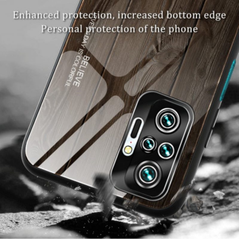 Cover Xiaomi Redmi Note 10 Pro Design In Legno Vetro Temperato