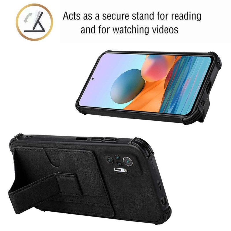 Cover Xiaomi Redmi Note 10 Pro Effetto Pelle Con Porta Carte E Tracolla