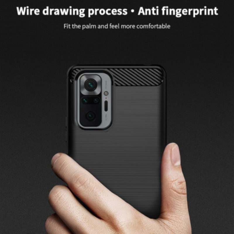 Cover Xiaomi Redmi Note 10 Pro Fibra Di Carbonio Spazzolata Mofi