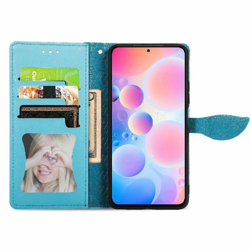 Custodia A Portafoglio Xiaomi Redmi Note 10 Pro Foglie Tribali