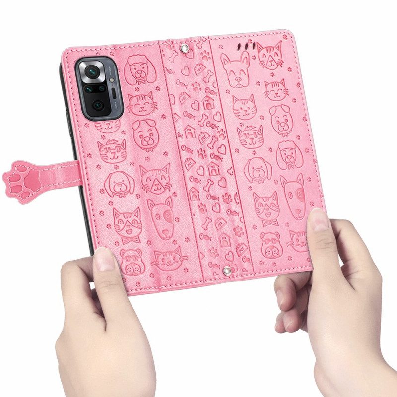 Custodia in pelle Xiaomi Redmi Note 10 Pro Animali Animati