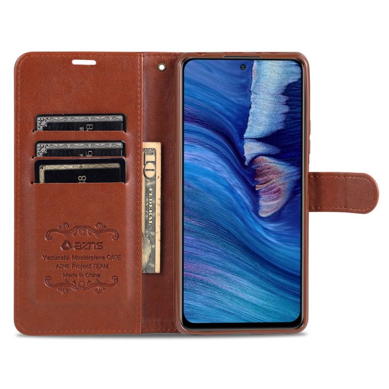 Custodia in pelle Xiaomi Redmi Note 10 Pro Azns Ecopelle