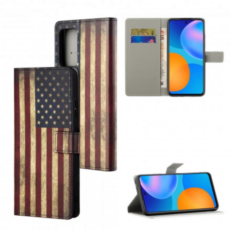 Custodia in pelle Xiaomi Redmi Note 10 Pro Bandiera Americana