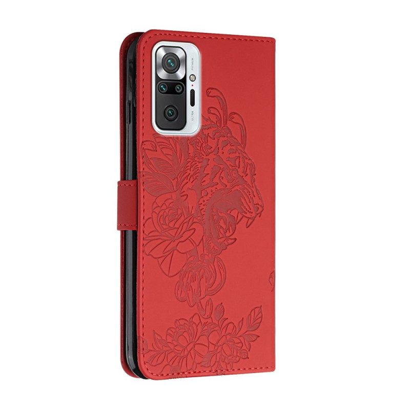 Custodia in pelle Xiaomi Redmi Note 10 Pro Barocco Strappy Tiger