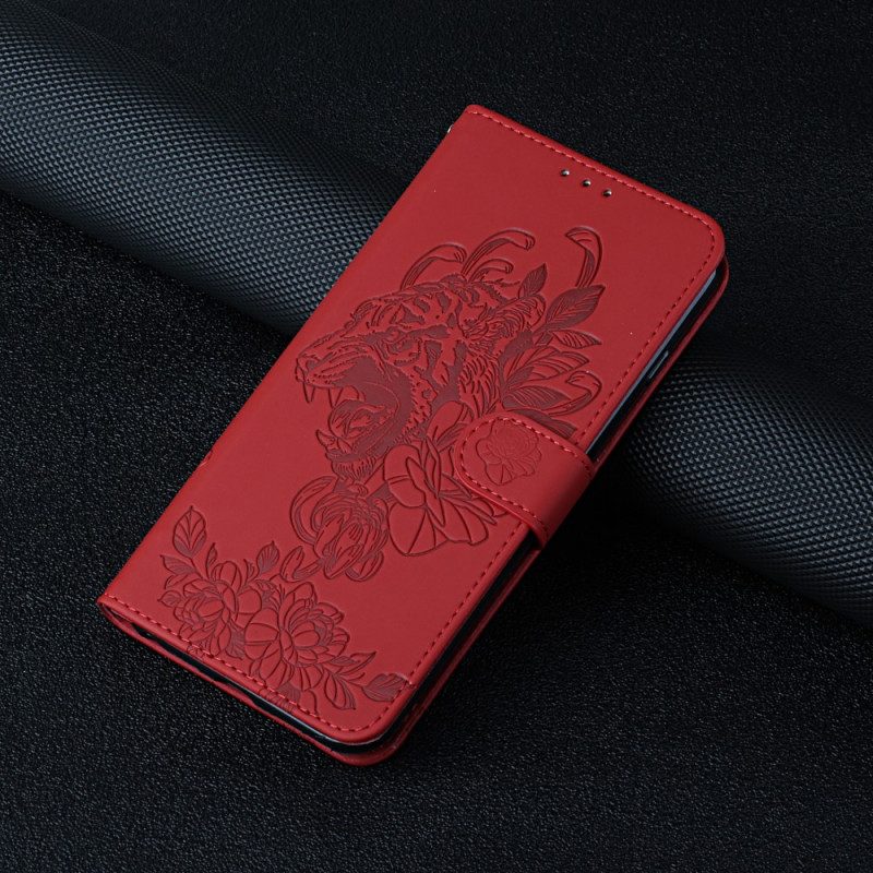 Custodia in pelle Xiaomi Redmi Note 10 Pro Barocco Strappy Tiger