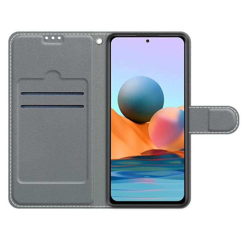 Custodia in pelle Xiaomi Redmi Note 10 Pro Cinturino Farfalle Ventaglio