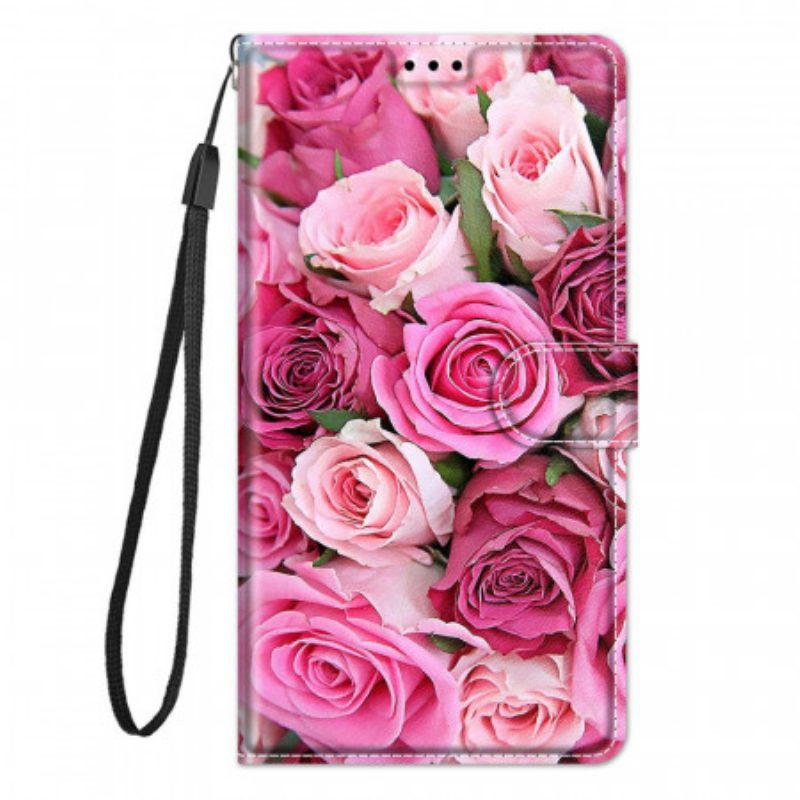 Custodia in pelle Xiaomi Redmi Note 10 Pro Cinturino Rose