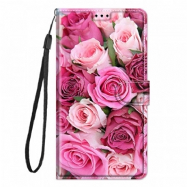 Custodia in pelle Xiaomi Redmi Note 10 Pro Cinturino Rose