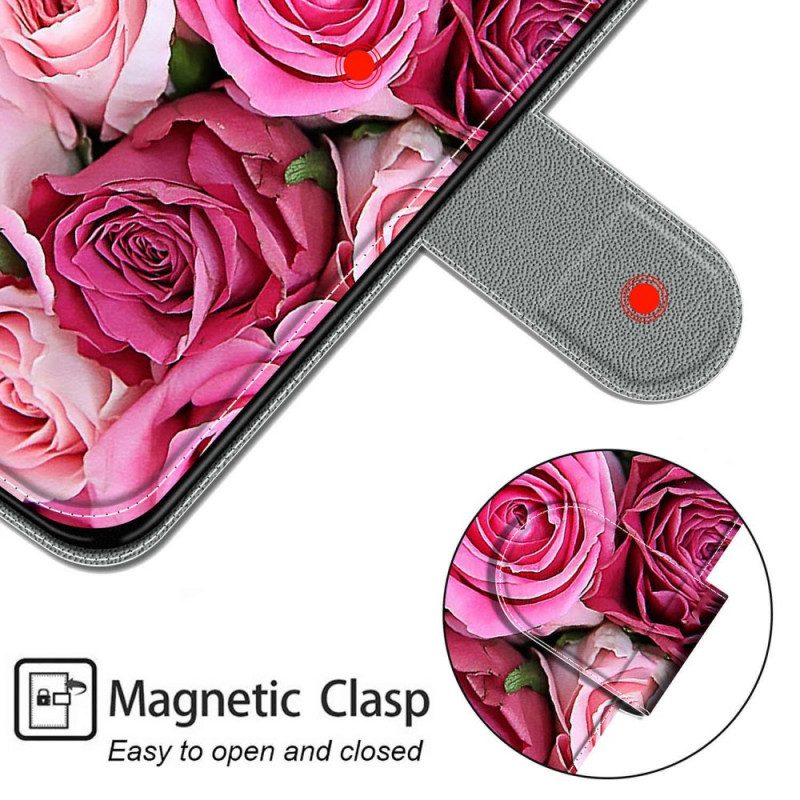 Custodia in pelle Xiaomi Redmi Note 10 Pro Cinturino Rose