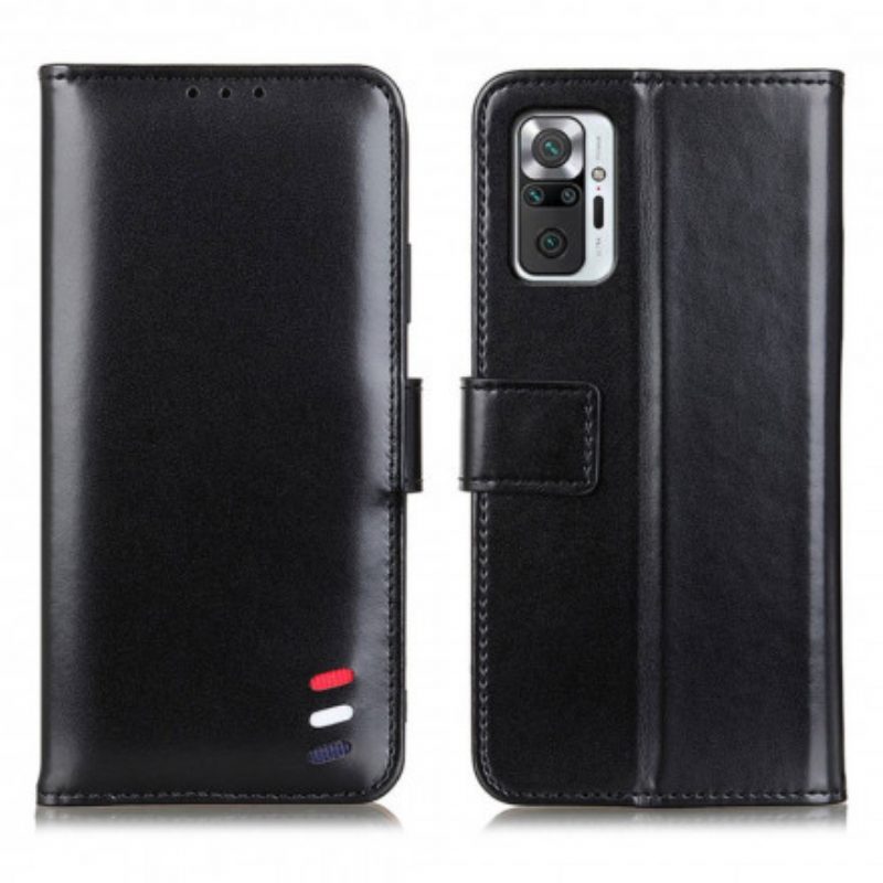 Custodia in pelle Xiaomi Redmi Note 10 Pro Effetto Pelle Tricolore