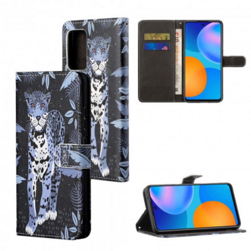 Custodia in pelle Xiaomi Redmi Note 10 Pro Leopardo Con Spalline