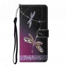 Custodia in pelle Xiaomi Redmi Note 10 Pro Libellule Strappy