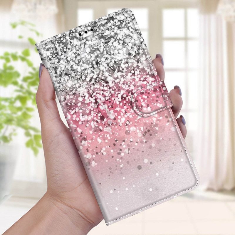 Custodia in pelle Xiaomi Redmi Note 10 Pro Paillettes Con Cinturino