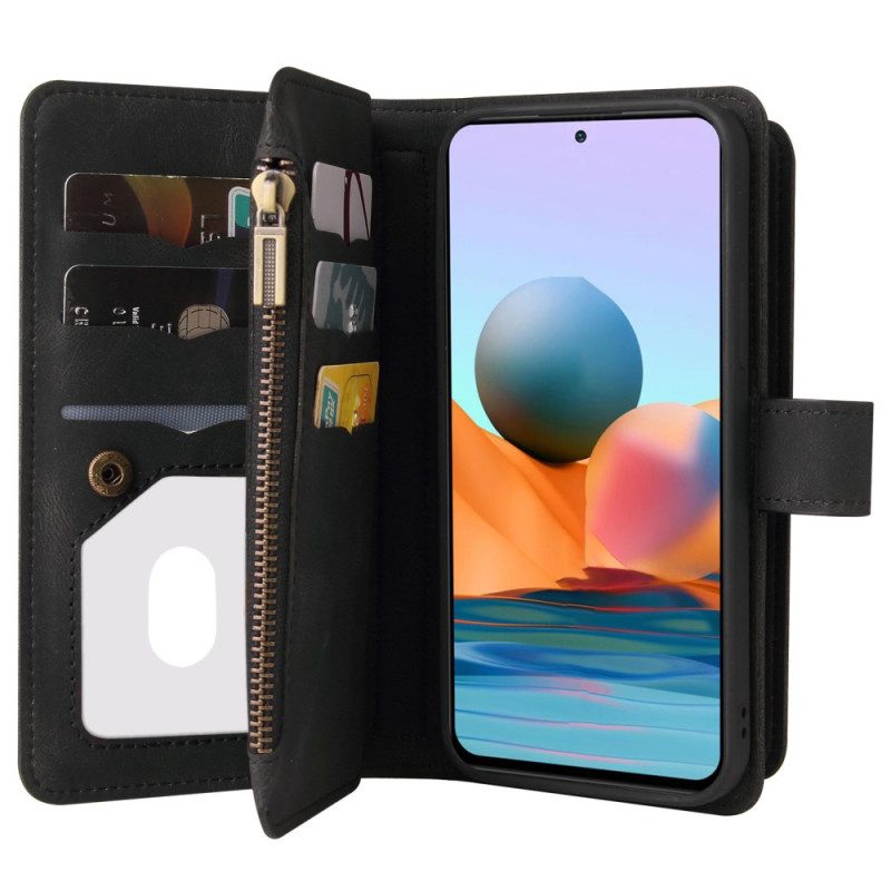 Custodia in pelle Xiaomi Redmi Note 10 Pro Portacarte Multifunzione