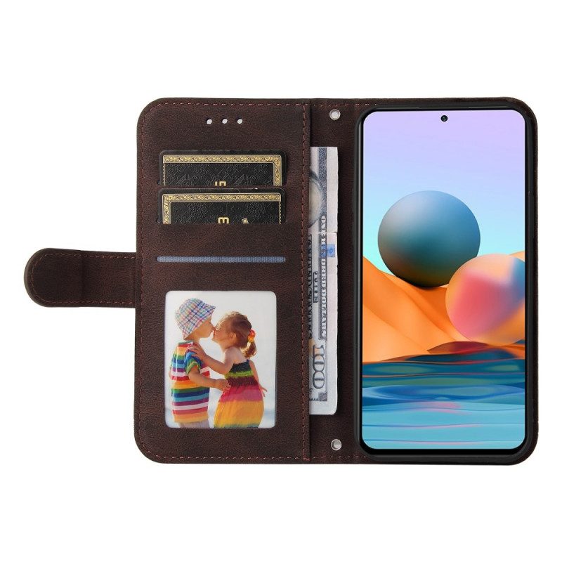 Custodia in pelle Xiaomi Redmi Note 10 Pro Rivetto E Cinturino In Ecopelle