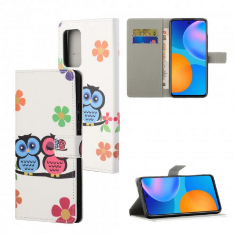 Folio Cover Xiaomi Redmi Note 10 Pro Coppia Di Gufi