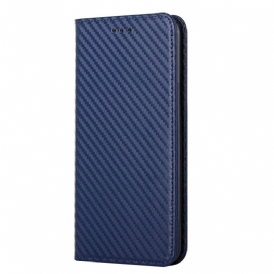 Folio Cover Xiaomi Redmi Note 10 Pro Custodia in pelle Cinturino In Fibra Di Carbonio