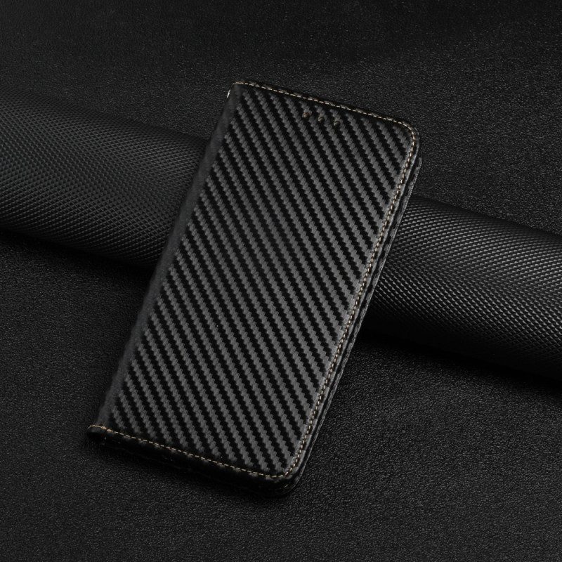 Folio Cover Xiaomi Redmi Note 10 Pro Custodia in pelle Cinturino In Fibra Di Carbonio