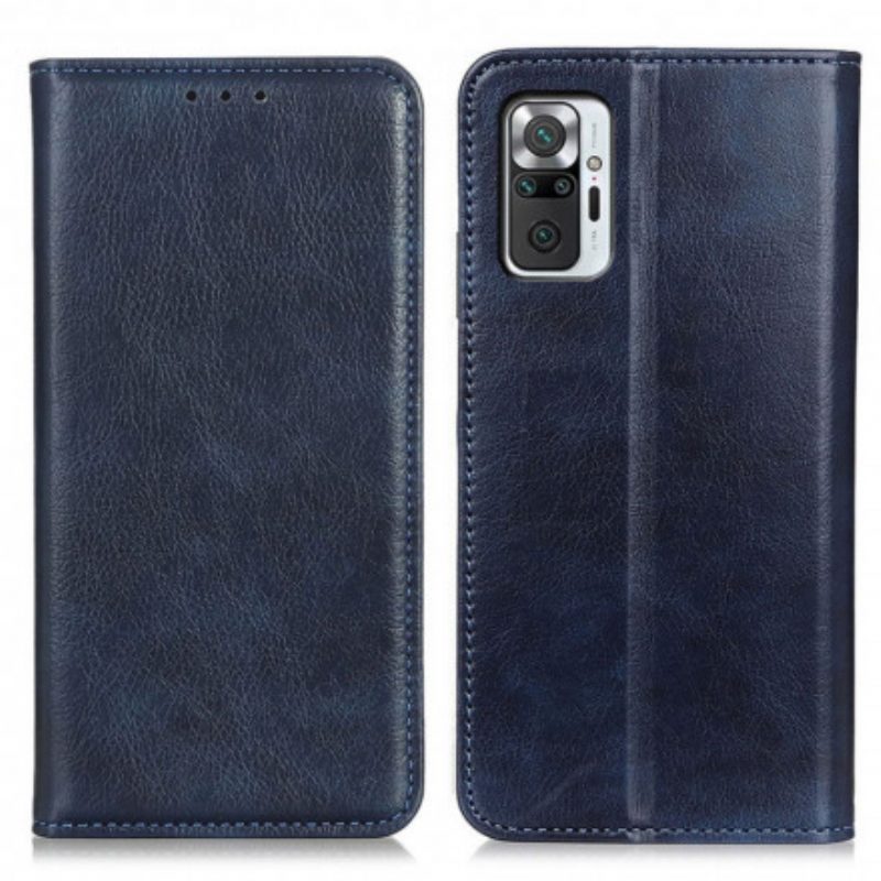 Folio Cover Xiaomi Redmi Note 10 Pro Custodia in pelle Crosta Di Cuoio Litchi