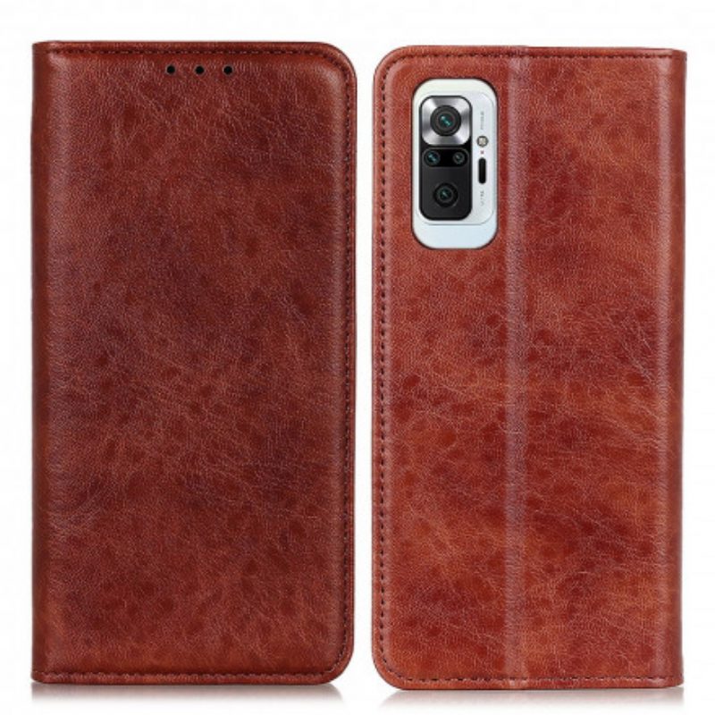 Folio Cover Xiaomi Redmi Note 10 Pro Custodia in pelle Crosta Di Pelle Testurizzata