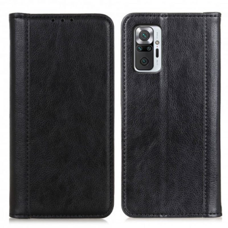 Folio Cover Xiaomi Redmi Note 10 Pro Custodia in pelle Pelle Crosta Litchi