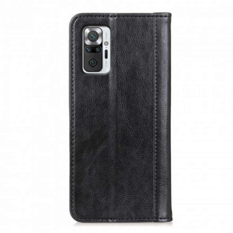 Folio Cover Xiaomi Redmi Note 10 Pro Custodia in pelle Pelle Crosta Litchi