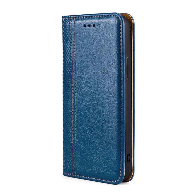 Folio Cover Xiaomi Redmi Note 10 Pro Custodia in pelle Cuciture In Pelle Crosta Litchi