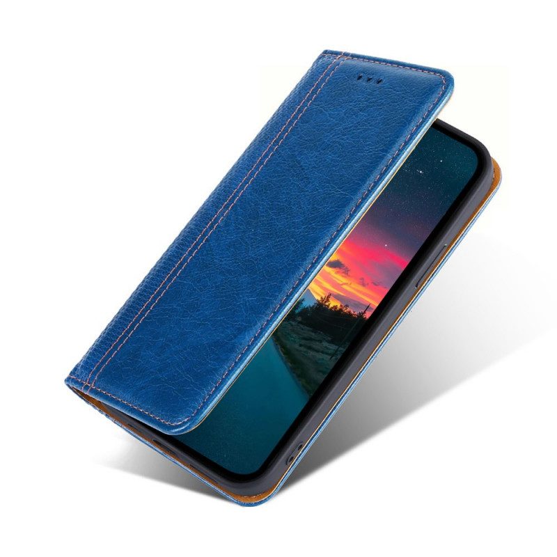 Folio Cover Xiaomi Redmi Note 10 Pro Custodia in pelle Cuciture In Pelle Crosta Litchi