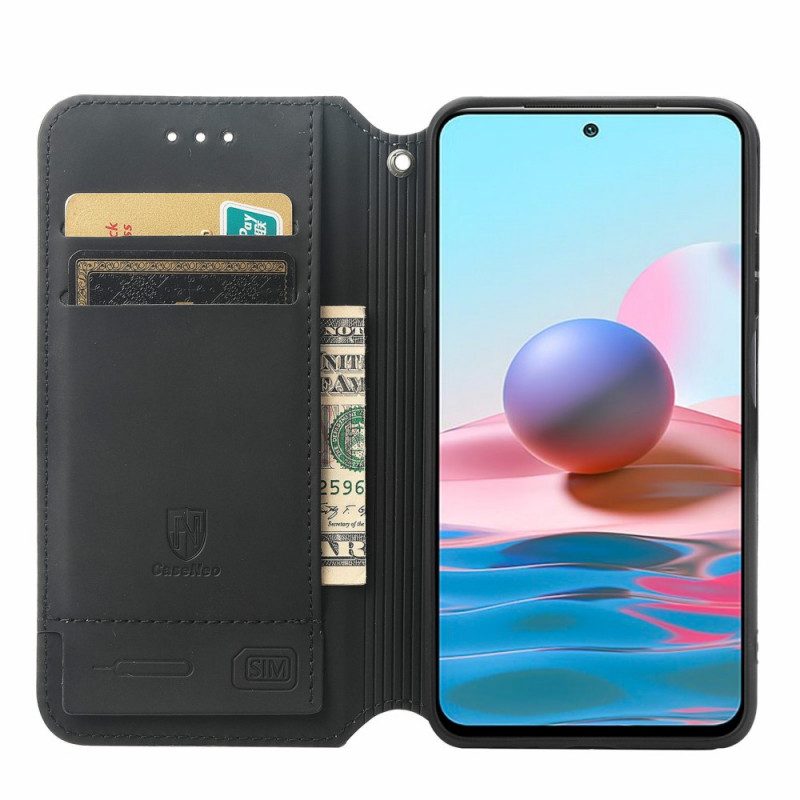 Folio Cover Xiaomi Redmi Note 10 Pro Custodia in pelle Progettazione Caseneo Rfid