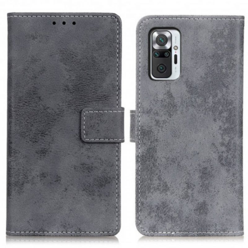 Folio Cover Xiaomi Redmi Note 10 Pro Effetto Pelle Vintage