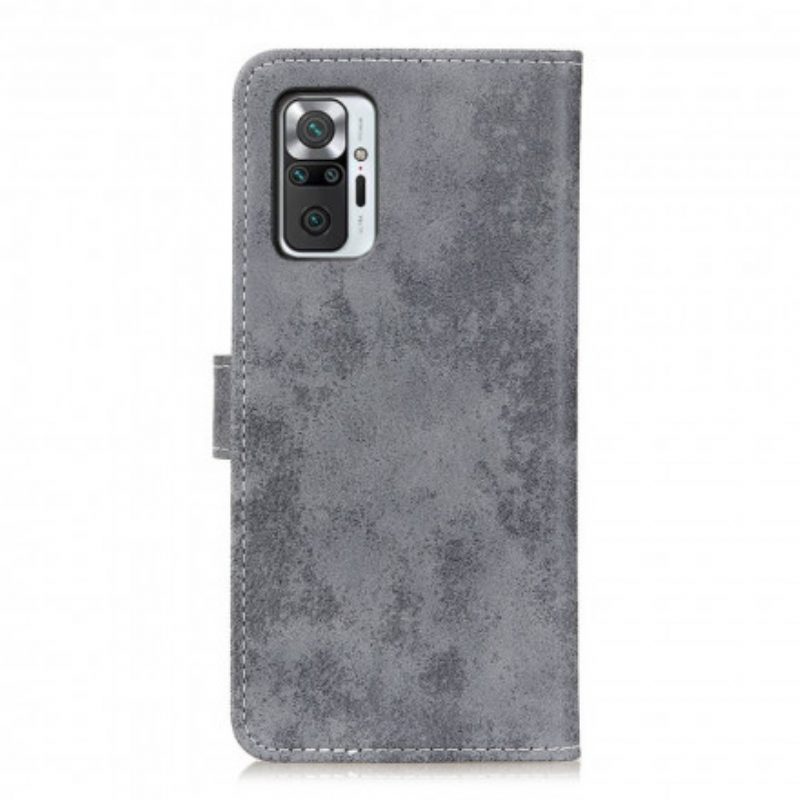 Folio Cover Xiaomi Redmi Note 10 Pro Effetto Pelle Vintage