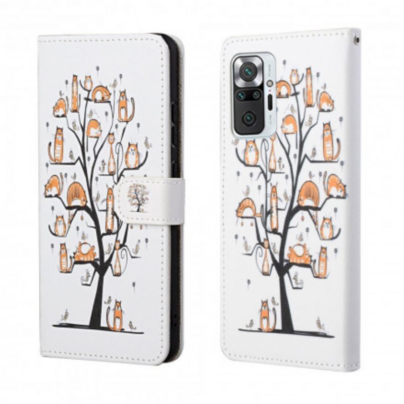 Folio Cover Xiaomi Redmi Note 10 Pro Gatti Funky Con Cinturino